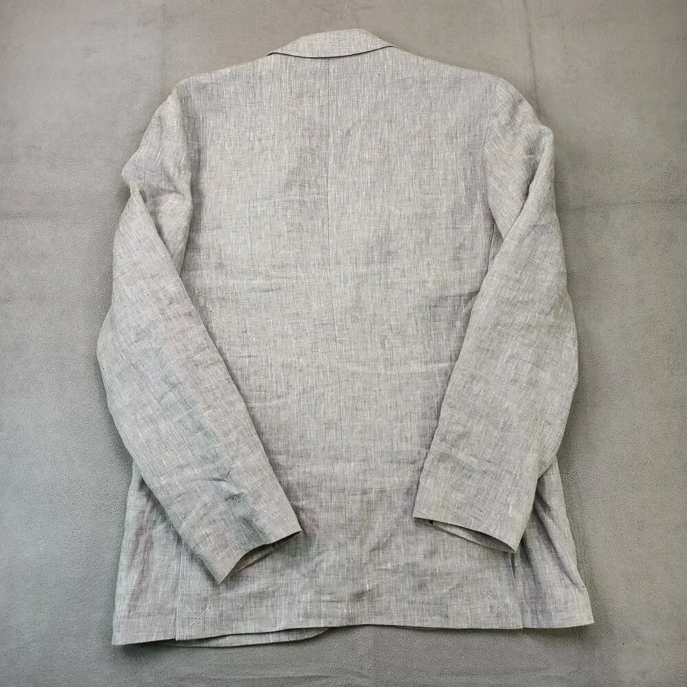 J.‎ Crew Thompson Blazer 100% Linen Men's 42R Gray Two Button Sport Coat Jacket